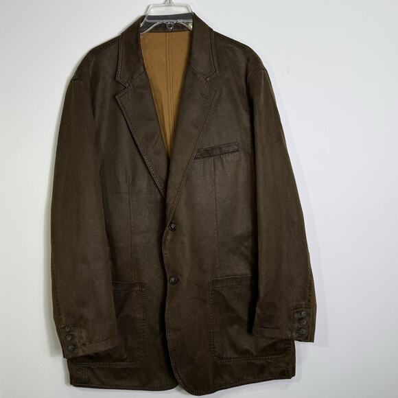 The Territory Ahead Men’s 44R Brown Vintage Style Waxed Canvas Blazer Barn Coat - Picture 2 of 10